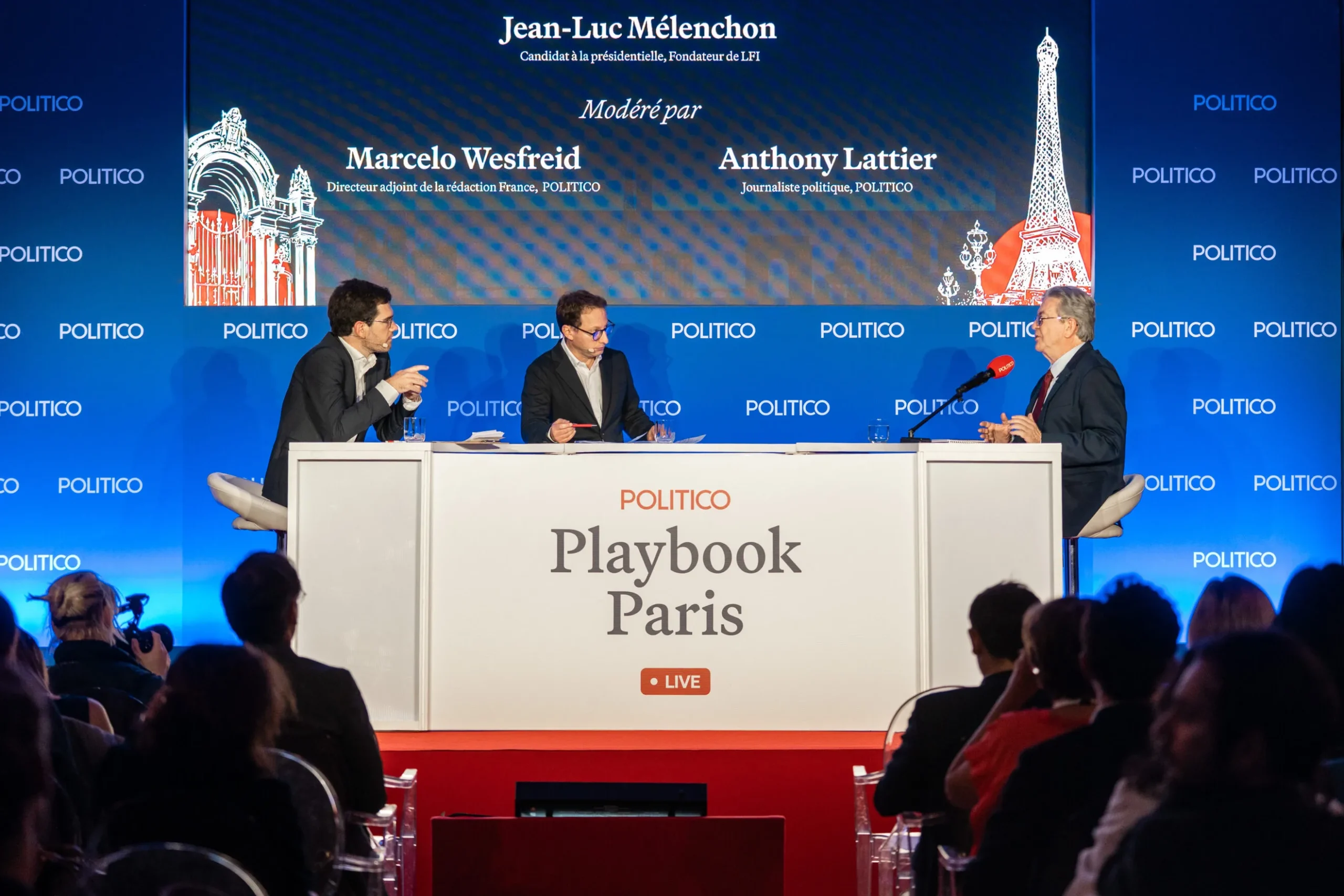 Jean-Luc Mélenchon speaks at a POLITICO event in Paris