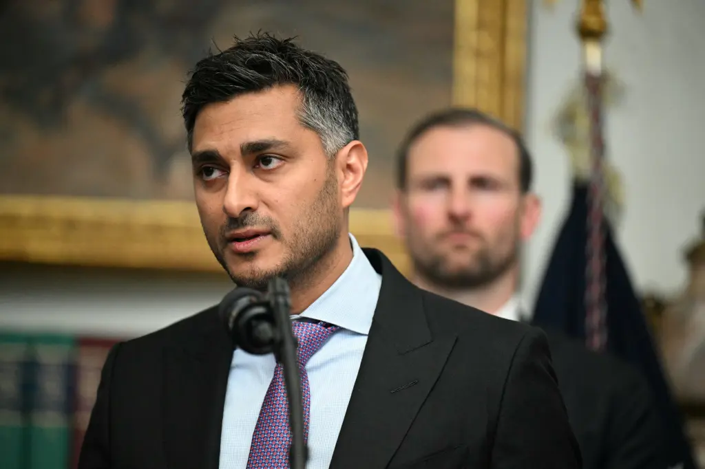 Executive speaking at a press event